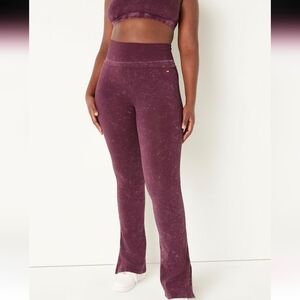 PINK Victoria's Secret Women's Rich Maroon Red Foldover Flare Legging Size SP